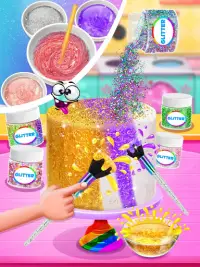 Glitter Cake - Unicorn Rainbow Food Maker Screen Shot 5
