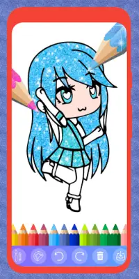 Gacha Glitter drawing and coloring Screen Shot 1