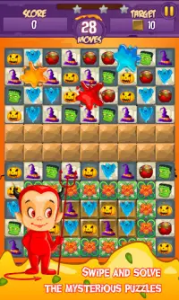 Halloween Smash - Witch Candy Match 3 Puzzle Screen Shot 1