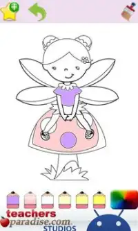 Little Fairies Kids Coloring Screen Shot 1