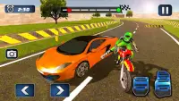 Sports Car vs Motor Bike Racing: Extreme Tracks 3D Screen Shot 3
