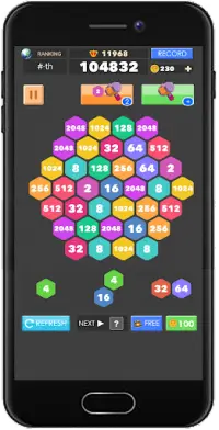 2048 Hexagon Tiles & Number Puzzle & Hexagon Block Screen Shot 3