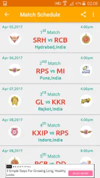 Cricket Schedule 2017 Screen Shot 4