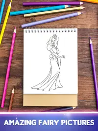 Little Princess Fairy Drawing Coloring Book Pages Screen Shot 3