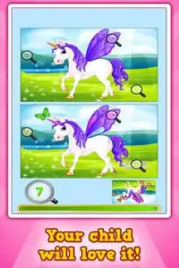 Ponis y unicornios : Encuentra las diferencias Screen Shot 4