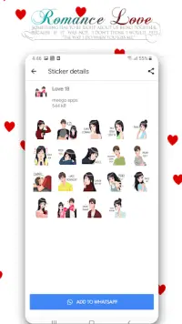 Couple Love Romance Sticker Packs : WAStickerApps Screen Shot 6