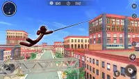 Gangstar Crime City - Spider Stickman Rope Hero Screen Shot 1