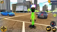 Super Stickman Green Rope Hero: Crime City Screen Shot 1