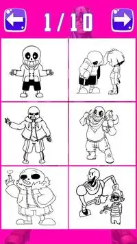 coloring underttal sans for fans Screen Shot 1