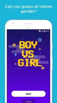 Guess gender by name game - Boy or girl Screen Shot 0