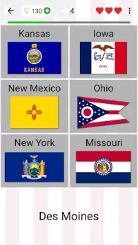 50 Bundesstaaten der USA - Hauptstädte und Karte Screen Shot 2