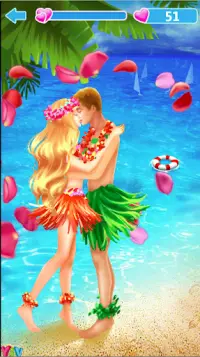 Hawaii Beach Kissing - Kiss Games For Girls Screen Shot 1