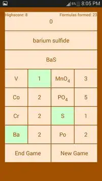 Chemical Formula Challenge Screen Shot 0