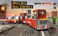 fuego motor camión conducc sim Screen Shot 10