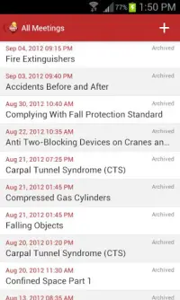 Safety Meeting App Screen Shot 1