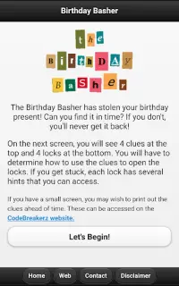 The Birthday Basher - Free Mini Game Screen Shot 0