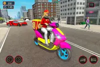 Giao bánh pizza bằng moto moto - trò chơi đồ ăn Screen Shot 7