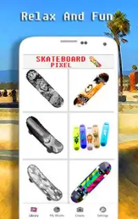 Skateboard Color By Number - Pixel Art Screen Shot 2