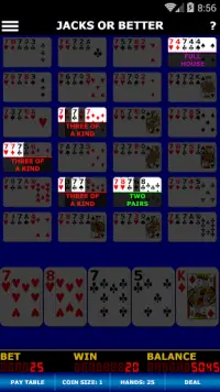 Jumbo Video Poker Free Screen Shot 2