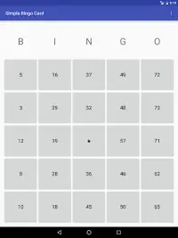 Simple Bingo Card Screen Shot 2