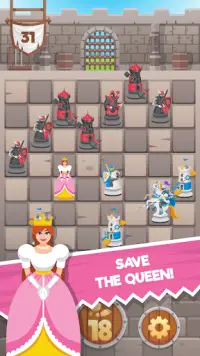 Knight Saves Queen - Brain Puzzle Chess Puzzles Screen Shot 3