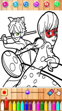 lady coloring bug and cat Screen Shot 2