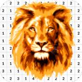 Couleur lion par numéro - Pixel Art