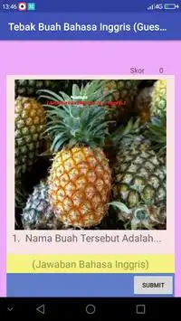 Kuis Nama Buah Dan Hewan (Guess The English Fruit) Screen Shot 1