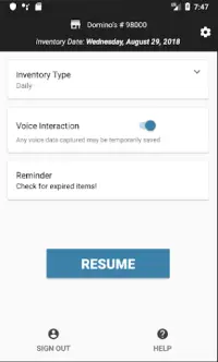 Domino's Inventory Application Screen Shot 0