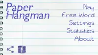Paper Hangman Free (English) Screen Shot 0