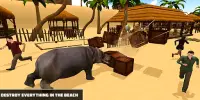 Angry Hippo Attack Simulator-City & Beach Attack Screen Shot 2