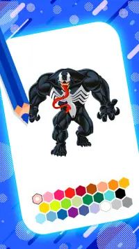 Venom super coloring hero man Screen Shot 1