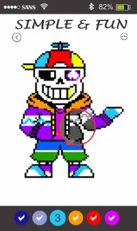 Sans Pixel Art - Paint By Number Screen Shot 3