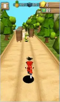 Subway Goku run super saiyan jungle Screen Shot 0