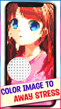 Anime Manga Pixel Art Coloring Screen Shot 5