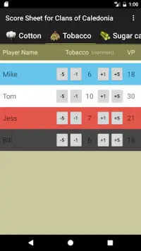 Score Sheet for Clans of Caledonia Screen Shot 2
