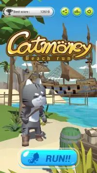 CatMoney : Beach Run Screen Shot 0