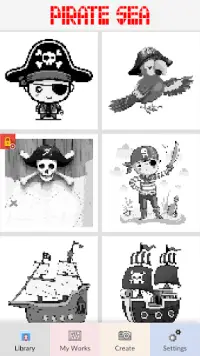 Pirate Sea Pixel Art Color Screen Shot 1