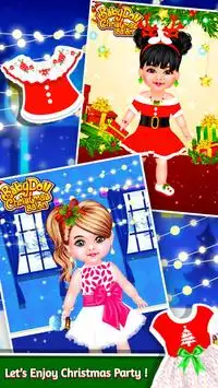 Gioco di vestire per bambole nel salone di Natale Screen Shot 8