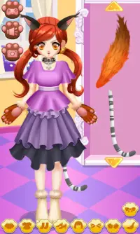 猫の女の子のファッションドレスアップ Screen Shot 1