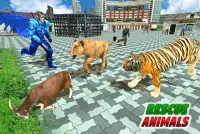 Trò chơi giải cứu động vật Flying Lion Rope Hero Screen Shot 3