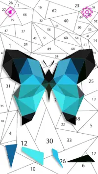 Butterfly Polygon Puzzle By Number Screen Shot 1