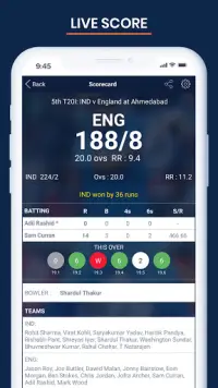 Cricket Live Score & Schedule Screen Shot 0