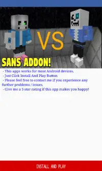 Addon Sans pour Minecraft PE Screen Shot 0