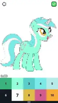 3D Little Pony Unicorn Color By Number Pixel art Screen Shot 7