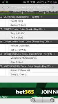 Top Badminton Live Score Screen Shot 3