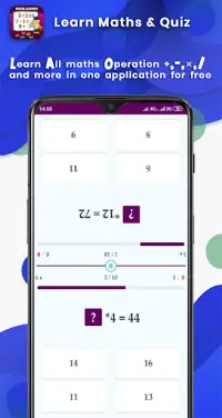 Math Game :  learn and workout Screen Shot 7
