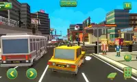 Blocky Taxi Car City Driving : Pixel Taxi Sim Game Screen Shot 0