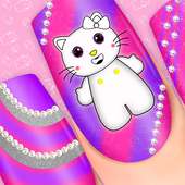 Kitty Nail Art Design & Coloring Game