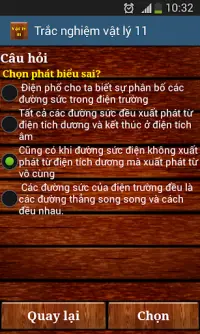 Trac nghiem on tap Vat ly 11 Screen Shot 3